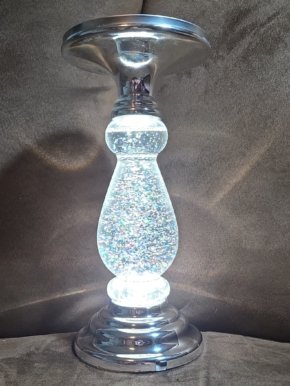 Cracker Barrel Glitter LED Decorative Table Lamp - Sparkling Crystal Effect